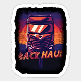 Truck Driver Retro sunset Sticker